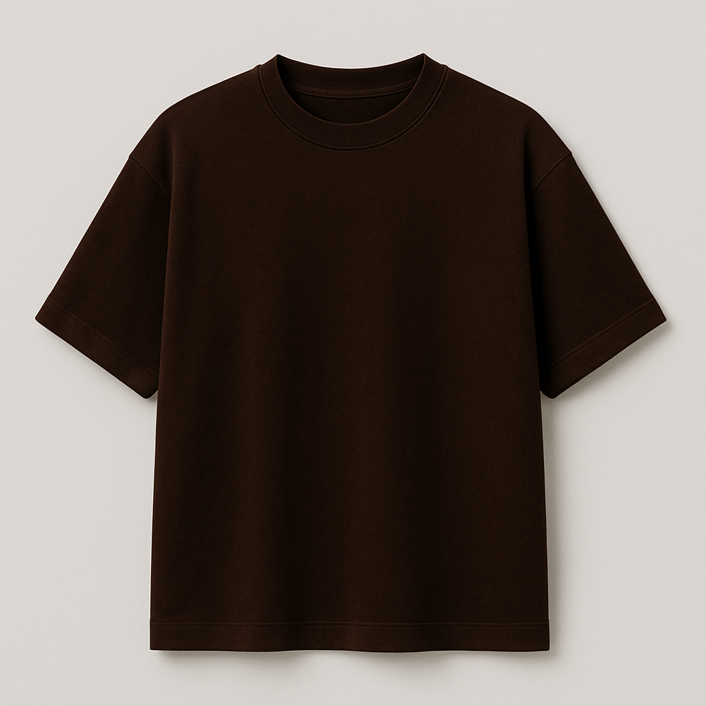 BROWN FRENCH TERRY - T-SHIRT