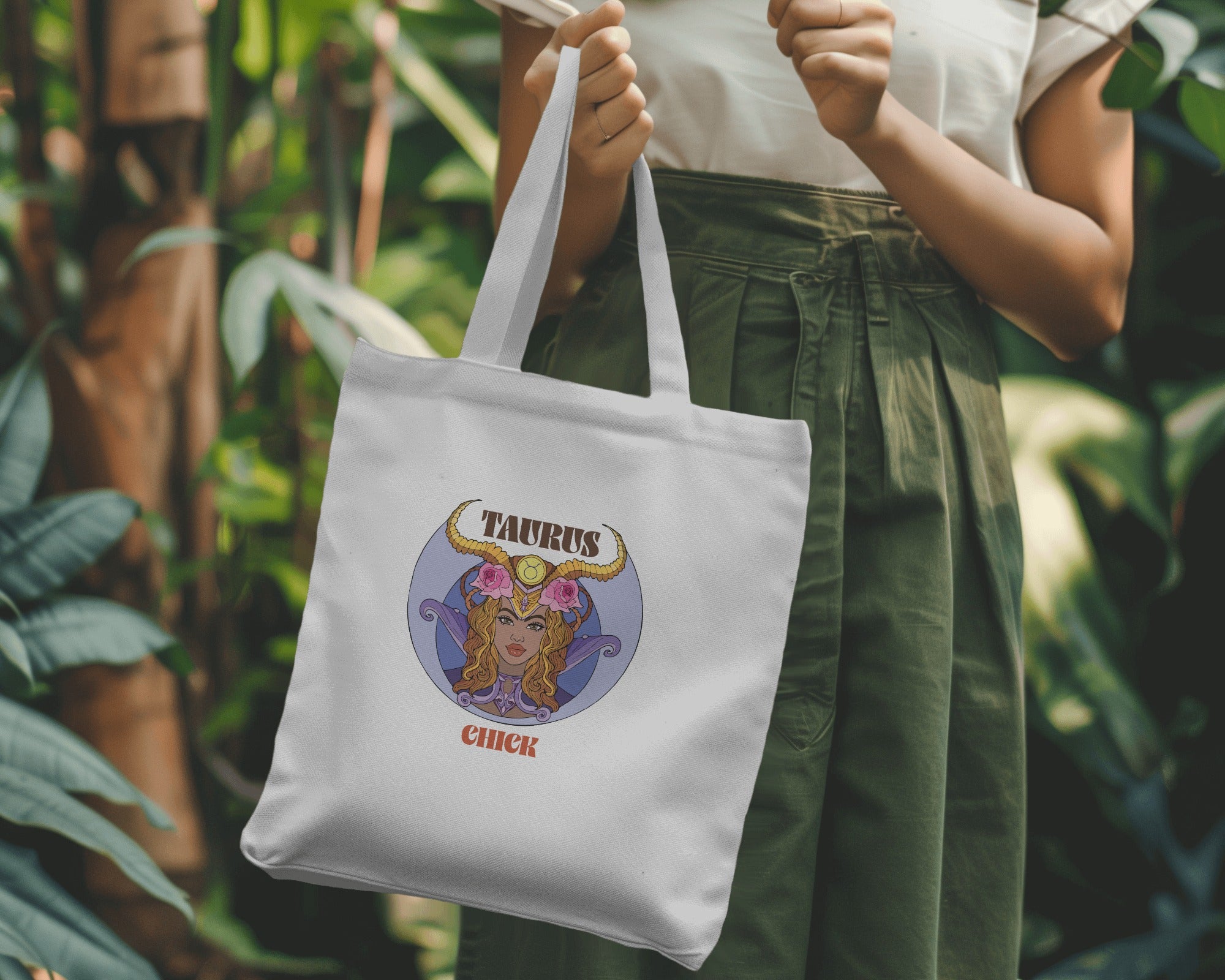 Taurus Chick Zipper Tote Bag