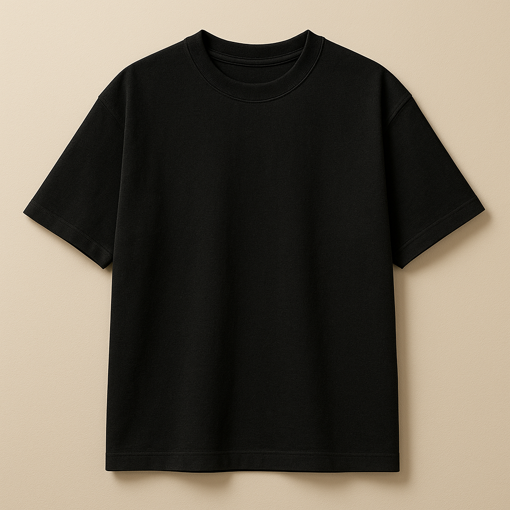 BLACK FRENCH TERRY - T-SHIRT