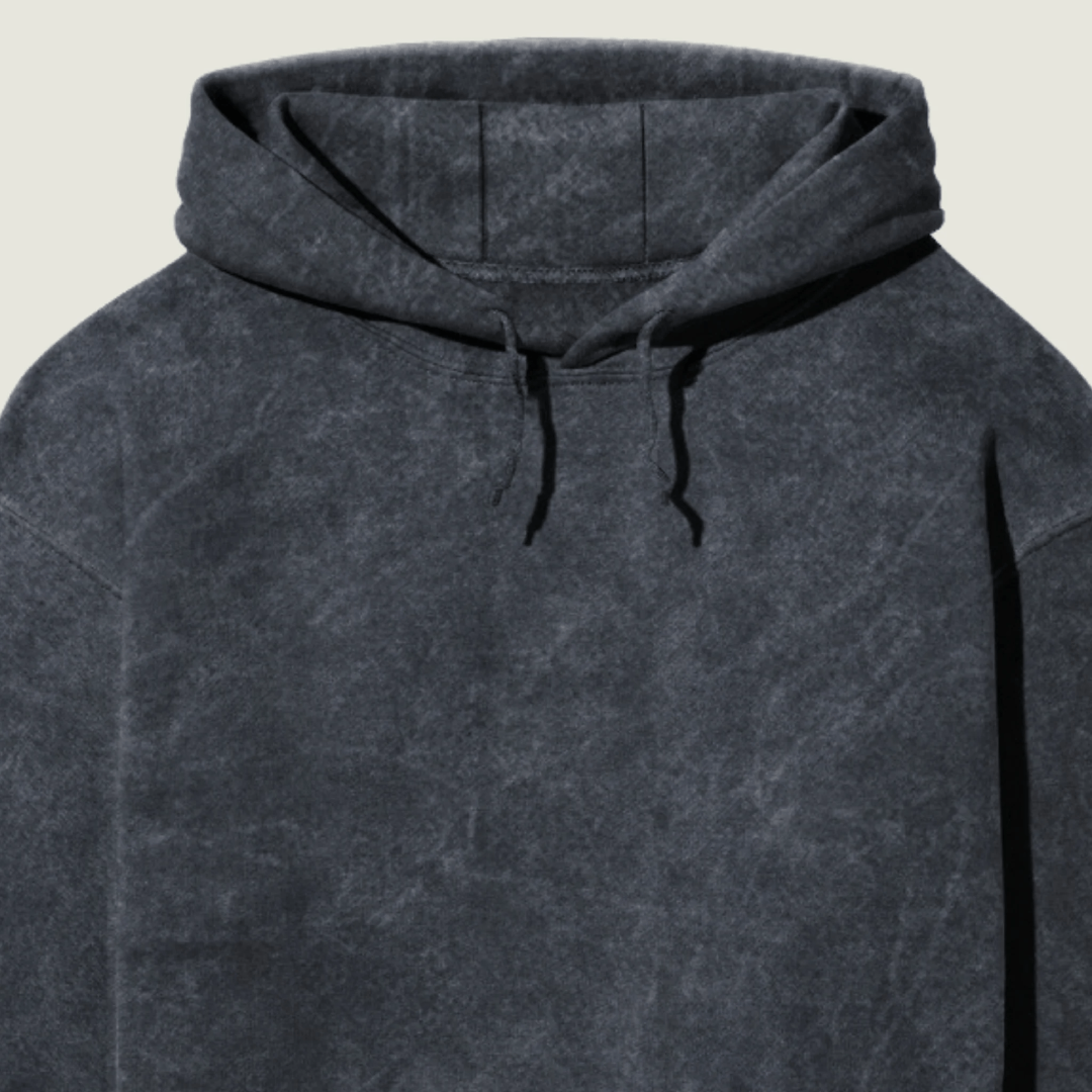 Acid-Washed Navy Blue Hoodie (Unisex)