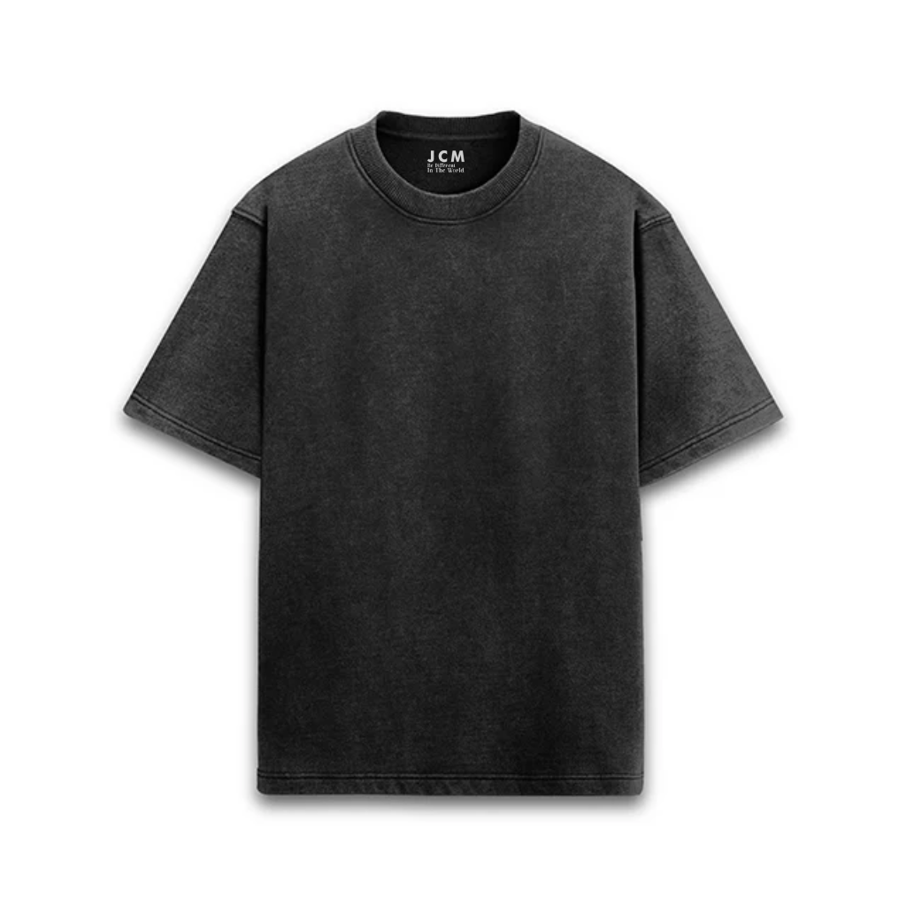 Acid-Washed Black Oversized Plain T-Shirt (Unisex)